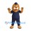 Lion Mascot Costume with Navy Uniform and Cap