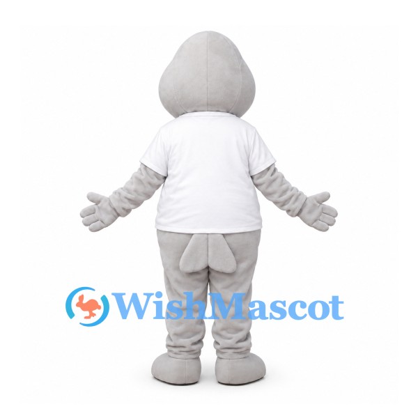Walrus Mascot Costume in Gray with White T-Shirt