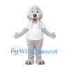 Walrus Mascot Costume in Gray with White T-Shirt