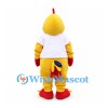 Rooster Mascot Costume in Yellow with White T-Shirt
