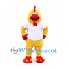 Rooster Mascot Costume in Yellow with White T-Shirt