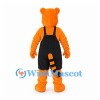 Tiger Mascot Costume in Orange with Black Overalls