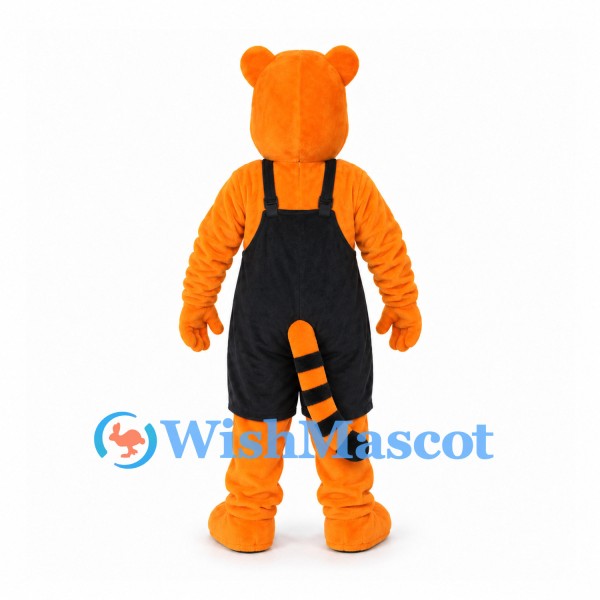 Tiger Mascot Costume in Orange with Black Overalls