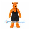 Tiger Mascot Costume in Orange with Black Overalls