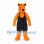 Tiger Mascot Costume in Orange with Black Overalls