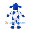 Cow Mascot Costume in White with Blue Spots
