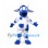 Cow Mascot Costume in White with Blue Spots