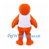 Bird Mascot Costume in Orange with White Belly and Red Beak