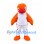 Bird Mascot Costume in Orange with White Belly and Red Beak
