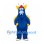 Dragon Mascot Costume in Blue with Yellow Spines and Red Crest