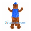 Beaver Mascot Costume with Blue Vest and Top Hat