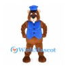 Beaver Mascot Costume with Blue Vest and Top Hat