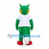 Fox Mascot Costume in Green with White T-Shirt