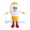 Light Bulb Mascot Costume in White with Yellow Base