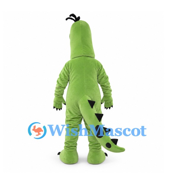 Dinosaur Mascot Costume in Light Green with Yellow Snout