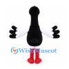 Crane Mascot Costume in Black and White with Red Face