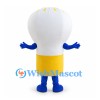 Light Bulb Mascot Costume with Yellow Base and Blue Feet