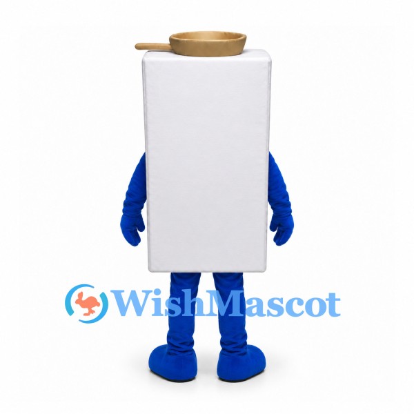 Stove Mascot Costume in White with Frying Pan