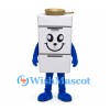 Stove Mascot Costume in White with Frying Pan