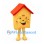 House Mascot Costume in Yellow with Red Roof