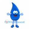 Water Drop Mascot Costume in Blue with Light Blue Hands