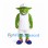 Dragon Mascot Costume in Green with White Sports Uniform