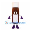 Bottle Mascot Costume in Brown with White Cap and Label