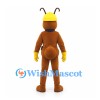 Ant Mascot Costume with Yellow Hard Hat and Blue Scarf