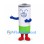 Battery Mascot Costume in White and Green with Red Feet