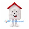 House Mascot Costume in White with Red Roof and White Feet