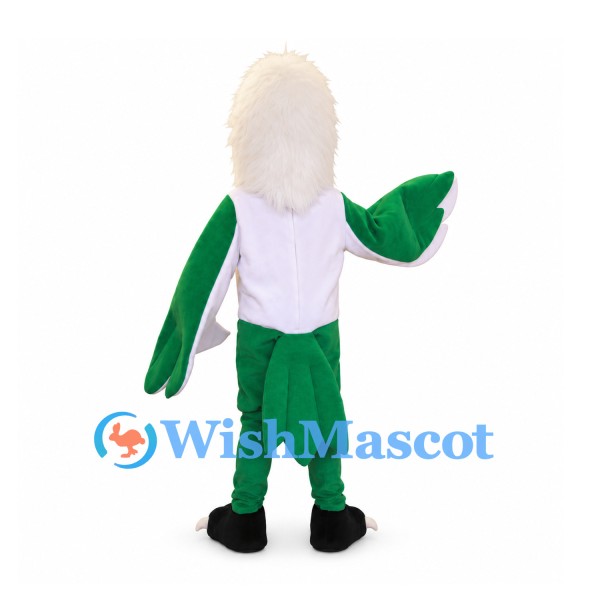 Eagle Mascot Costume with White T-Shirt and Green Wings