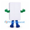 Washing Machine Mascot Costume with Blue Feet and Green Hands