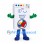 Washing Machine Mascot Costume with Blue Feet and Green Hands