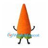 Carrot Mascot Costume in Orange with Green Leaf Cuff
