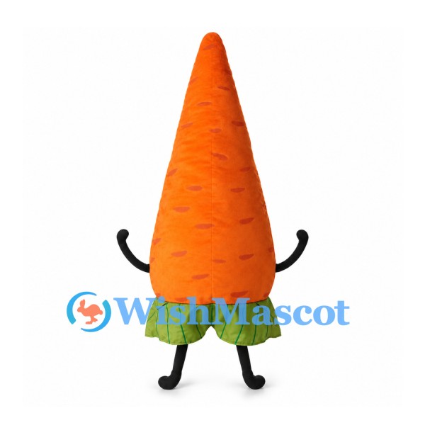 Carrot Mascot Costume in Orange with Green Leaf Cuff