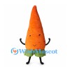 Carrot Mascot Costume in Orange with Green Leaf Cuff