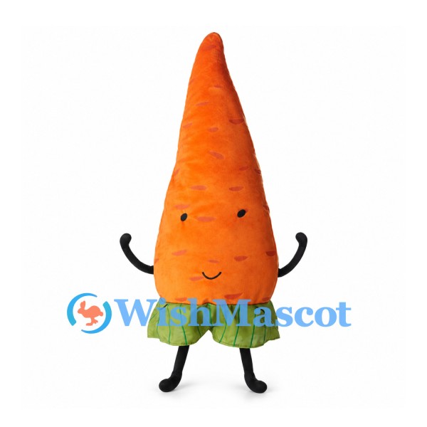 Carrot Mascot Costume in Orange with Green Leaf Cuff