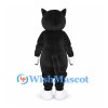 Cat Mascot Costume in Black with Green Eyes and White Paws