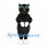 Cat Mascot Costume in Black with Green Eyes and White Paws