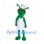 Ant Mascot Costume in Green with White Chef Hat and Apron