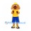 Dog Mascot Costume with Yellow Shirt and Blue Shorts