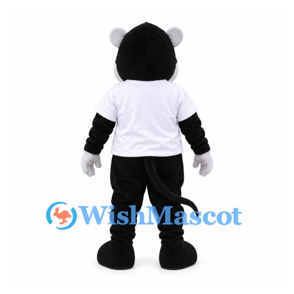 Mouse Mascot Costume in Black with White T-Shirt