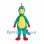 Dinosaur Mascot Costume in Green with Yellow Belly and Red Spines