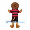 Lion Mascot Costume with Red and Black Striped Shirt