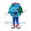 Earth Mascot Costume with Red Cap and Blue Legs