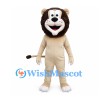 Lion Mascot Costume in Cream with Dark Brown Mane