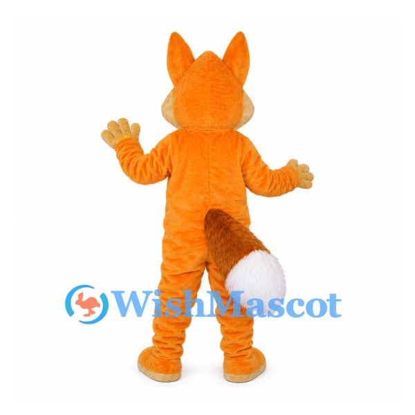 Fox Mascot Costume in Orange with White-Tipped Tail