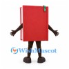 Book Mascot Costume in Red with Green Bookmarks