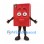 Book Mascot Costume in Red with Green Bookmarks