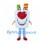 Pencil Holder Mascot Costume with Heart Nose and Colorful Pencils